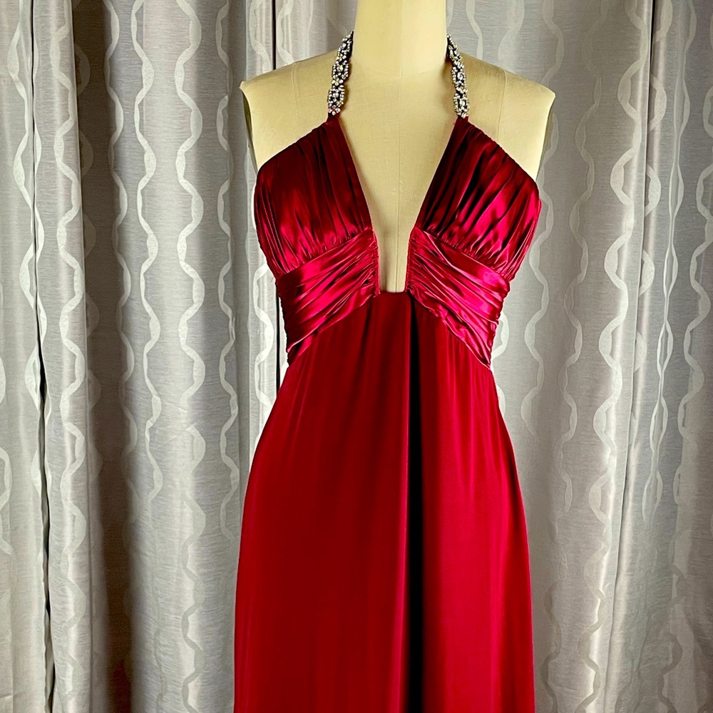 Burgundy Halter Cocktail by Mary L couture